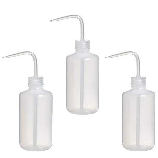 Pack de 3 botellas comprimibles con boquilla estrecha, plástico natural, para plantas (250 ml)