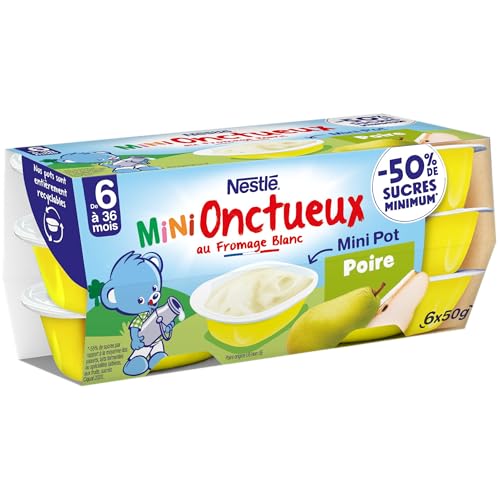 Nestlé Bébé - P'tit onctueux Croissance mini Poire - dès 6 mois - 6 x 50g