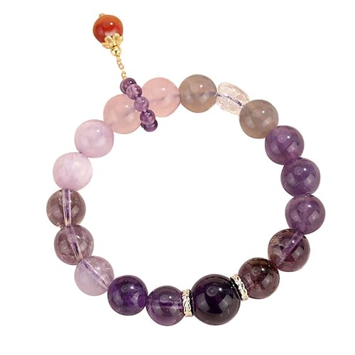 Bracelet multi pierres précieuses améthyste et jade lavande d'harmonie Feng Shui