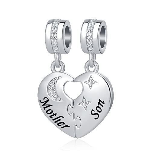 Encantos colgantes para mamá e hijo de cristal con base para pulsera