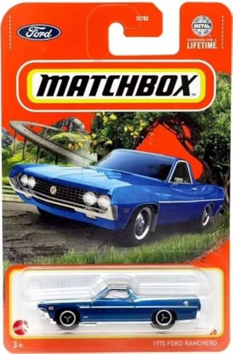 Matchbox Ford Ranchero 1970 vehículo a escala 1:64 azul miniatura 1
