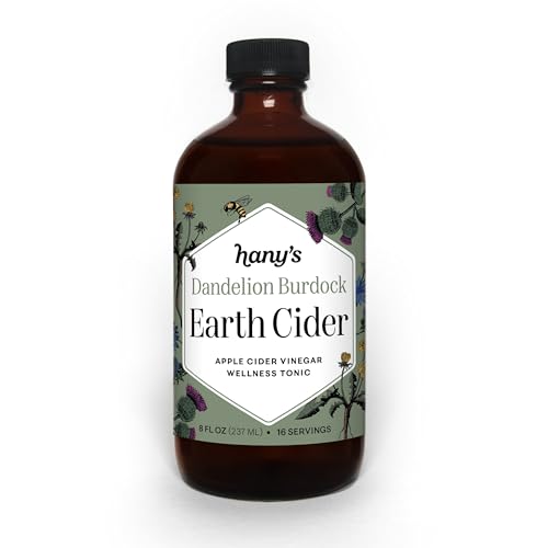 Hany's Harvest Dandelion Burdock Earth Cider – 8 fl oz | All-Natural Wellness Tonic, Apple Cider Vinegar | Non-GMO, Gluten-Free, Handcrafted