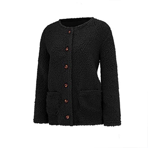 Women's Fuzzy Popcorn Button Down Long Sleeve Cardigan Knit Oversized Sherpa Sweater Cozy Plus Size Coat with Pockets4
