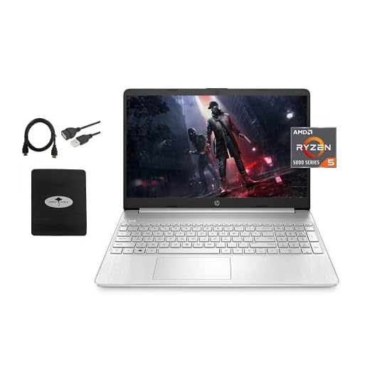 HP 15.6ft FHD Micro-Edge Flagship Laptop, AMD Ryzen 5 5500U 6-core(Beat i7-1160G7, up to 4GHz), 16GB RAM, 512GB PCIe SSD, WiFi, HDMI, Fast Charge, USB-A&C, Win10, w/Ghost Manta, HP, Silver