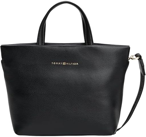 Tommy Hilfiger TH Logotape Mini Tote Aw0aw17694, Bolsa de Mano para Mujer, Black (Black), One Size | Ya disponible en tu tienda friki favorita! En mundofriki.es!