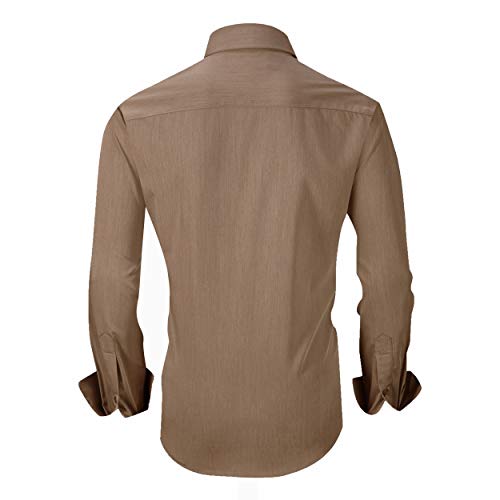 Alex Vando Mens Bamboo Dress Shirts Wrinkle Free Regular Fit Stretch Button Down Shirt
