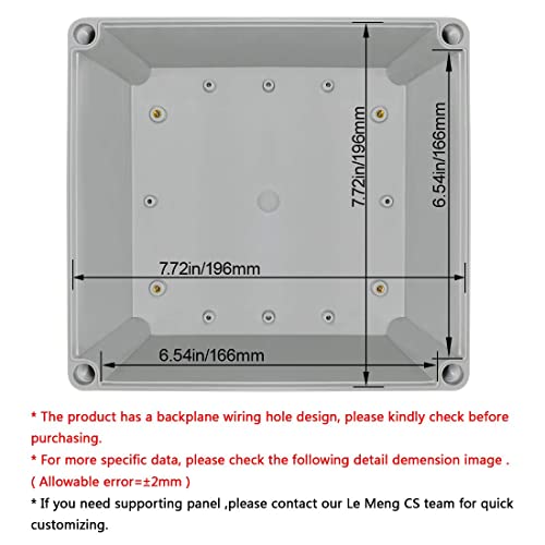 Lemotech Junction Box Ip67 Waterproof Dustproof Abs Plastic Project Box For Electrical Outdoor Enclosure Gray 7.9 X 7.9 X 3.7 Inch (200 X 200 X 95 Mm) #TOP1