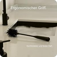blackswedenhome Flaschenbürste lang - Hochwertige, langlebige Borsten - Modernes Design Flaschenreiniger Spülbürste Schwarz für Flaschen und Gläser 1 Stück | Schwarz – Ansicht 7