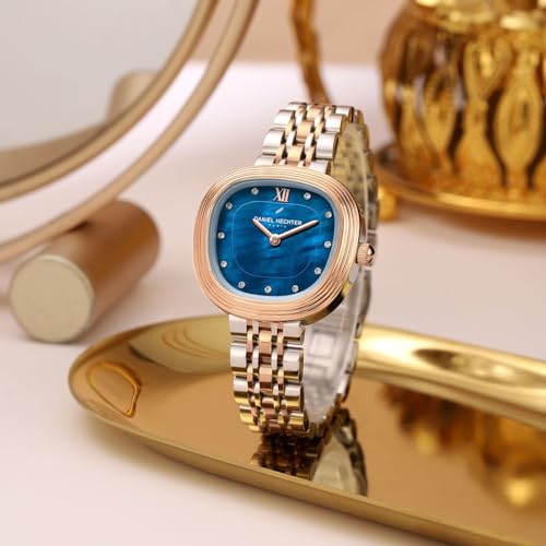 Image of Daniel Hechter Paris Collection Analog Watch for Women with Cushion Dial, Crystal Hour Markers, Roman Numeral at 12 o'Clock and Stainless Steel Strap - DHW2030