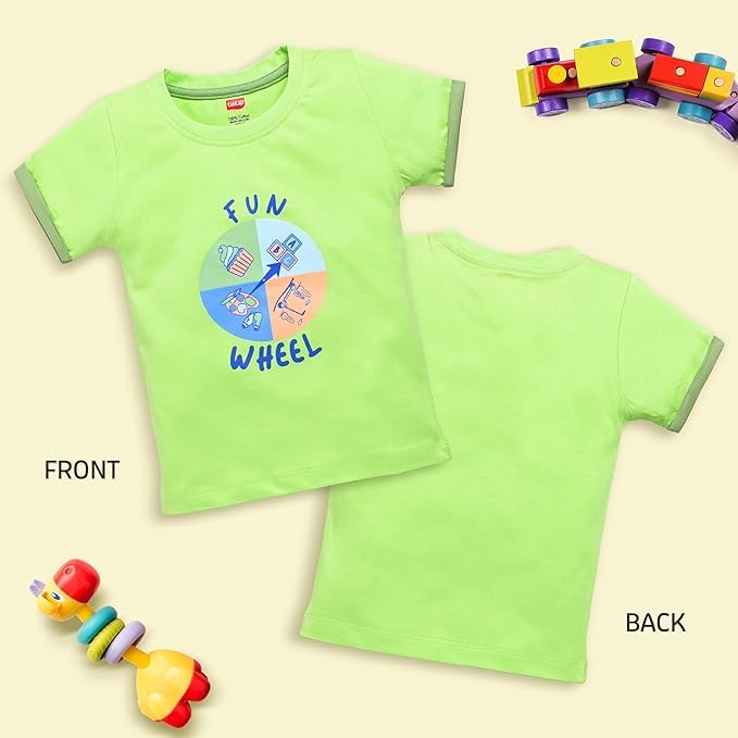 Image of LuvLap Baby Boys Regular Fit 100% Cotton Half Sleeve Boys T-Shirt Pack of 5