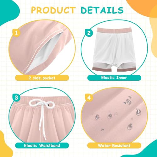 GuoChe Swimming Shorts for Boy Little Boys Quick Dry Volleyball Shorts Lined Rose Gold Gradient4