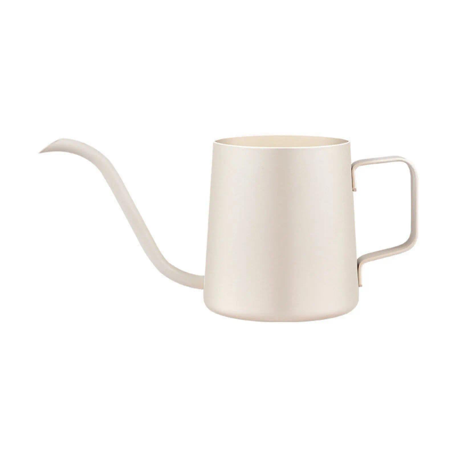 Konewka do podlewania małych roślin pokojowych, 350 ml, mini konewka, ze stali nierdzewnej, długi wylewka, konewka ogrodowa do roślin pokojowych, sukulentów, biała