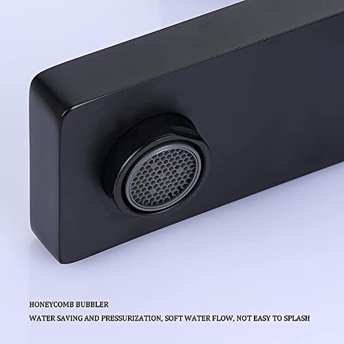 Mitigeur de lavabo en laiton brillant style moderne avec commande eau chaude froide - 5