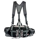 Hiking Fanny Pack for Women Men, Waterproof Waist Pack with Water Bottle Holder & Shoulder Straps Lumbar Hip Belt Bag, 1#