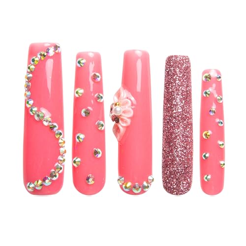 LOVFUL Press on Nails Shimmer Blossom Pink | Handmade with