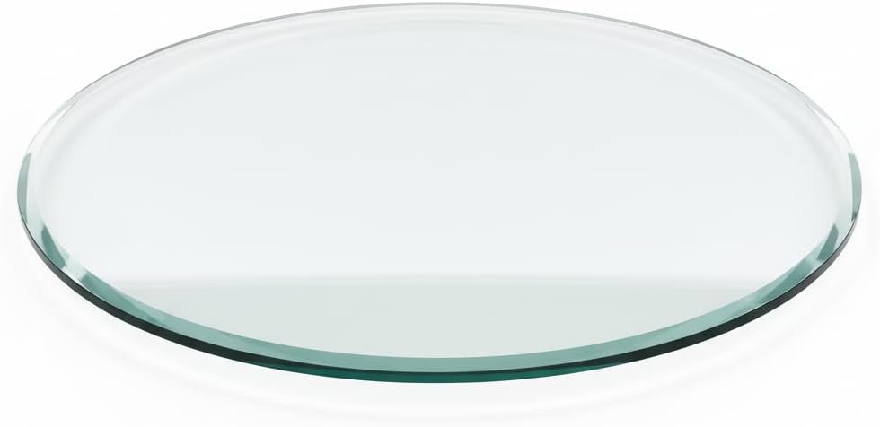 13" Inch Round Glass Table top - 1/2" Thick - Beveled Edge