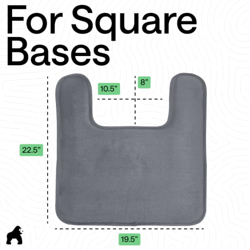 Image of GORILLA GRIP Thick Memory Foam Toilet Rug for Bathroom, Square Shaped Washable, Soft Absorbent Velvet Topside Floor Mats, Machine Wash, Cushioned Luxury Rugs for Bath Room, 22.5x19.5, Graphite Gray