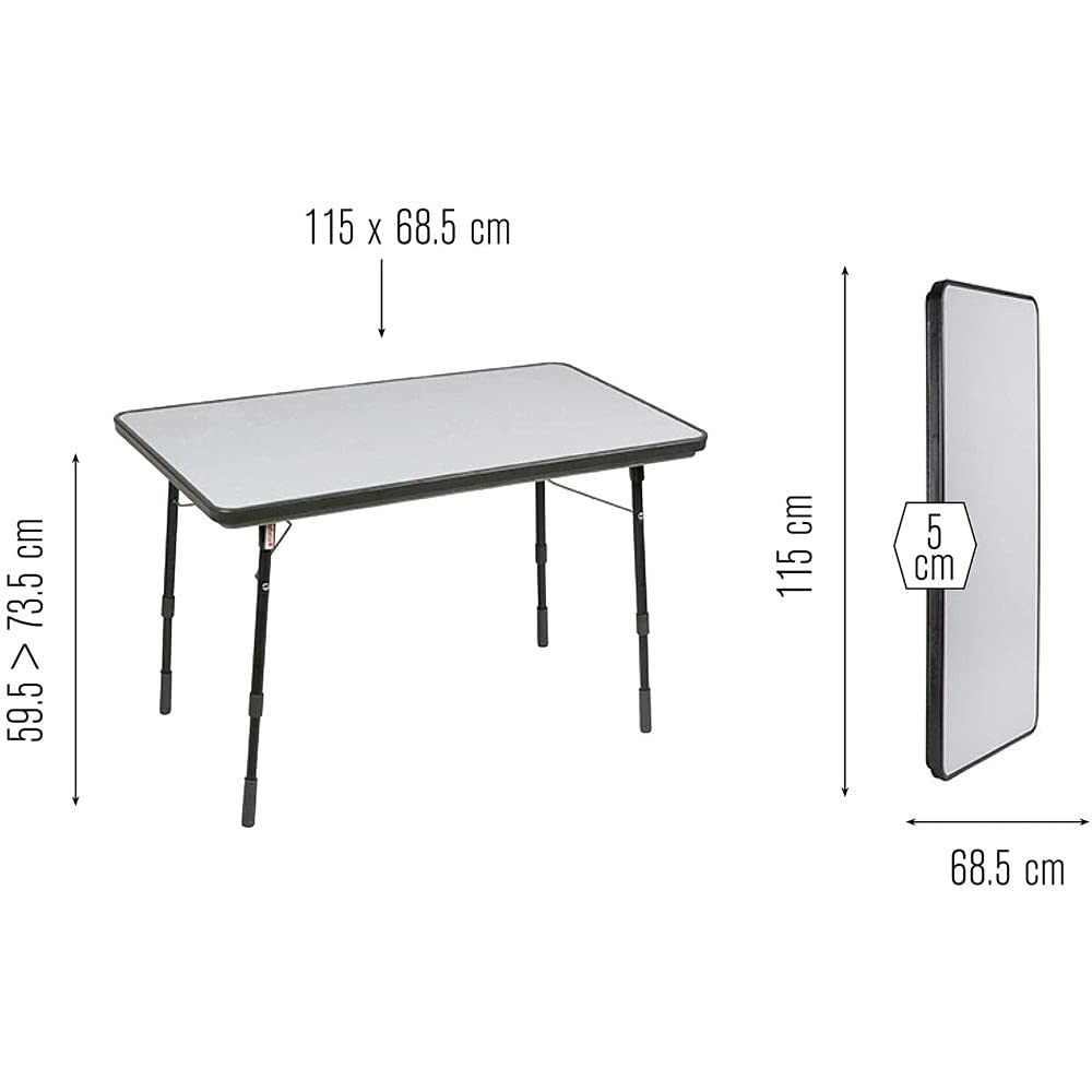 Lafuma LFM2208-4256 Arizona Folding Adjustable Height Table, Carbon, 115 x 68 cm Garden
