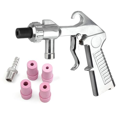 Aluminum Sand Blaster with 4 Ceramic Nozzles 94-120PSI Operate Air Pressure Portable Sandblaster Kit