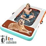 FBSPORT Dog Pool Float, Inflatable Dog Float for Pool, Lakes, Boats and Sea, Non-Slip EVA Floating Dock Platform for up to 330lbs