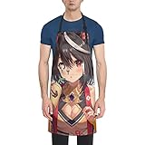 [RFSHOPWF] ウマ娘 ライスシャワー エプロン H型シンプルカフェエプロン おしゃれレディースメンズポケット付き シワになりにくい撥水汚れにくい家庭用ピナフォア 保育士キッチン業務用作業用えぷろん。70cm×84cm