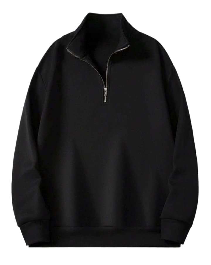 Image of Mack Jonney Men's Fleece Half-Zip High Neck Sweatshirt | Warm & Stylish Winter Wear -M4563