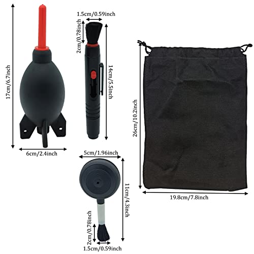 Lens Cleaning Kit Contains 2 Pcs Rubber Rocket Air Blower Duster, Lens Cleaning Pen, Blower Brush Dust Cleaner And Carrying Pouch, For Lens, Camera, Slr, Telescope, Magnifying Glass, Phone #TOP4