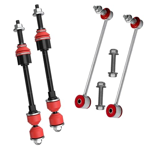 4 PC Front + Rear Sway Bar CODE RED Link Kit FITS Ram 1500 4WD 2009-2012, Ram 1500 2013-2018, Ram 1500 Classic 2019, Bushings and Boots Made in USA K80894 K750396
