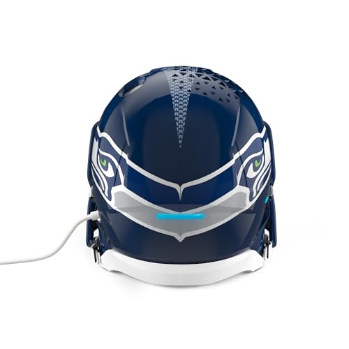 Image of NFL Echo Dot Bundle: Includes Echo Dot | Glacier White and Limited-Edition NFL Helmet Stand | Seattle Seahawks