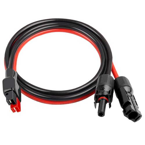 XRDS -RF 10AWG Solar Panel to Anderson-Style Connector Extension Cable 3FT, Tinned Copper Wire, 600V Rated, High-Temperature Resistance, for Solar Power Systems and Battery Connections