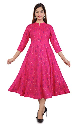 Image of Asean Women's Rayon Printed Anarkali Kurta