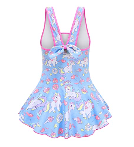 Image of Girls One Piece Unicorn Swimsuit Mermaid Swimwear Rainbow Bathing Suit