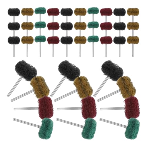 Lot de 100 mini brosses métalliques de polissage T 3mm tiges pour outils rotatifs