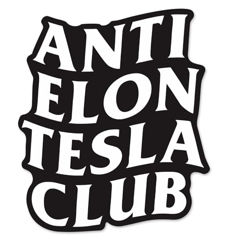 Anti Elon Tesla Club Car Magnet Anti Elon Musk Magnets Gift Decoration Vinyl Coat of Arms Auto Bumper Magnet Stickers Black and White