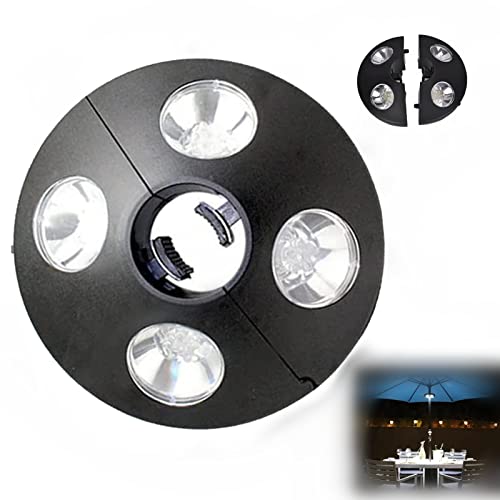 Garden Dining Table Tent Disc Light, Detachable Round Umbrella Lights Outdoor Patio, Adventure Camping Tent Portable Disk Umbrella Light (1PC)