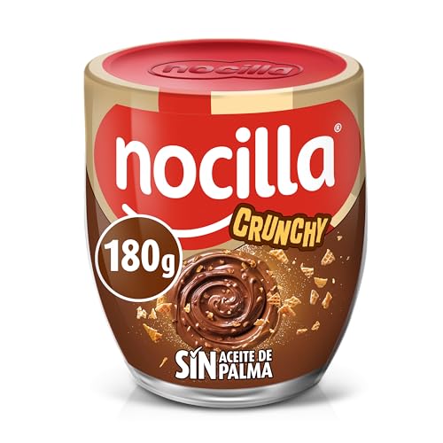 Nocilla, Crunchy, Crema de Cacao con Trocitos Crujientes, Sin Aceite de Palma - Vaso Reutilizable 180g