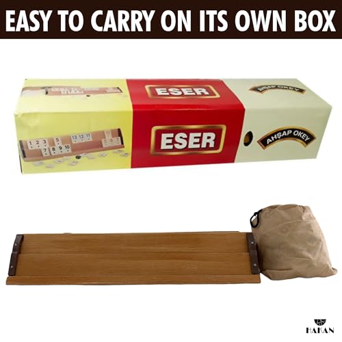Juego Turkish Okey Rummy Cube con 4 soportes de madera miniatura 4