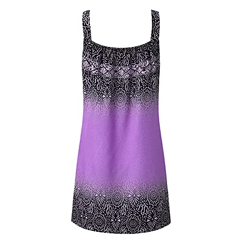 Uqghqo Dresses For Women 2023 Casual, Women's Summer Short Mini Dress Bohemian Dress Casual Boho Beach Dress Sundress Purple #TOP2