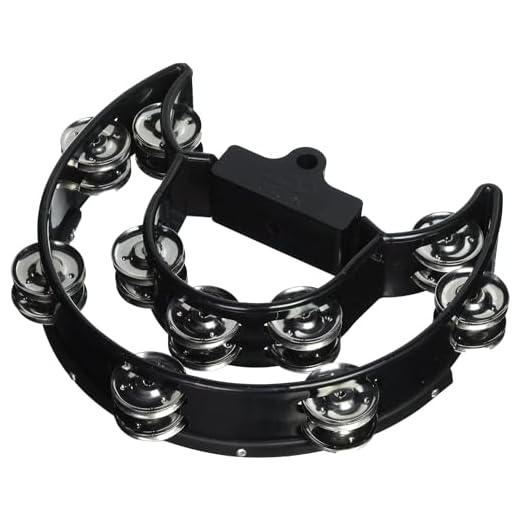 DRUM SET Half Moon TAMBOURINE with Mounting Eye Bolt - Black