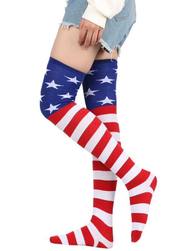 Image of Knee High Socks Women Crazy Socks Striped