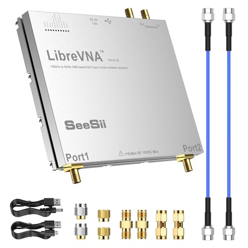Seesii LibreVNA 2,0 Vektor Netzwerk Analysator, 2025 Aufgerüsteter NanoVNA Antennenanalysator 100 kHz - 6GHz mit Externem Referenz Eingang und Ausgang für Vollständige S Parameter