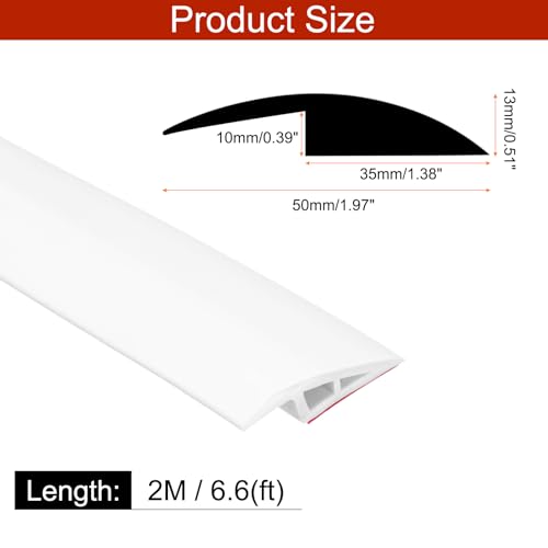 QUARKZMAN Bodenübergangsleiste Selbstklebend, 2m/6,6ft Laminat Türübergangsleisten Teppichkantenleiste für Teppichtüren Verbinden von Bodenlücken Passend für 10mm Höhe, Weiß