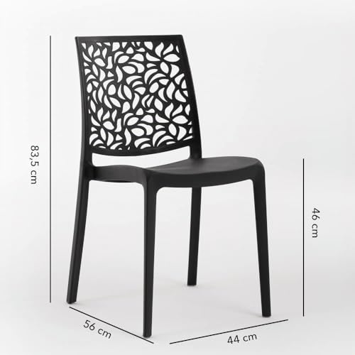 Miniatura 3 de Sillas De Resina Moderna Apilables De Polipropileno Con Fibra De Vidrio, Para Interior, Cocina O Comedor, Exterior Y Jardín, Sillas De Restaurante Y Contract - Anna 2 Sillas, Antracita