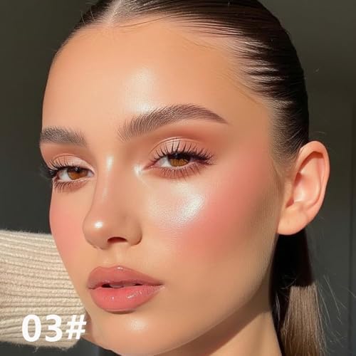 Image of SUAKE Brighten Baked Blush Contour Palette, 2-in-1 Blush & Highlighter Hybrid - Pressed Powder-Butter Cream, Marbleized, Intensely Pigmented Natural Finish, Buildable Color (Blush-A03)