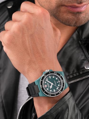 Image of Swiss Military Hanowa SMWGN0001185 - Swiss Made Round Green Watch for Men