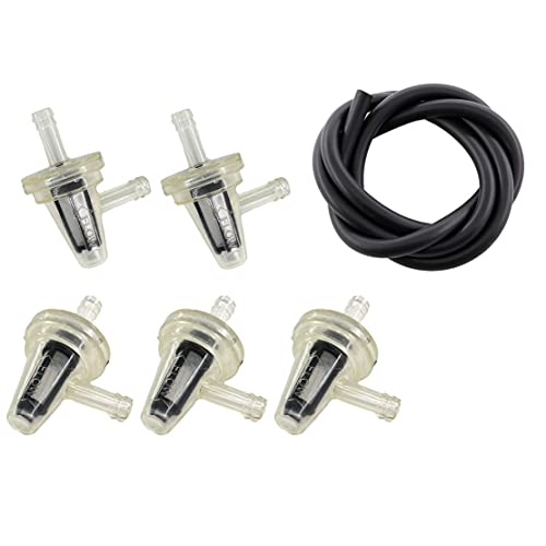 USPEEDA 5pcs Inline Clear Motorcycle Fuel Filters 90 Degrees Right Angle for XTZ1200 T400 TA125 TA250 TT225 TT250 TT350 TT500 TT600 TTR90 TW200 TX500 TX650 TX750 TY175 TY250