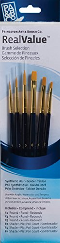 Princeton Art & Brush p9137 sintético Valor Real Oro Taklon Brush Set
