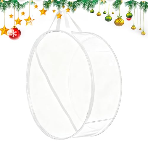 Borsa per Ghirlanda Natalizia - Trasparente Antipolvere,Borsa Organizzatrice per Corona da Porta - Per Coperte Lenzuola Cappelli Casa Dormitorio