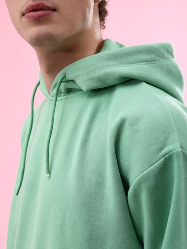 Image of The Indian Garage Co Men Regular Fit Solid Overhead Hooded Sweatshirt