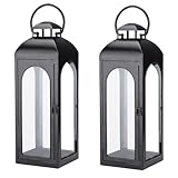 Taille adaptée : la lanterne mesure 16 x 16 x 50,8 cm et est parfaite comme centre de table, décoration de cheminée, applique murale suspendue ou sur n'importe quelle table.